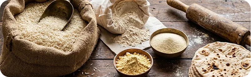 Rice And Flour By The Sack
